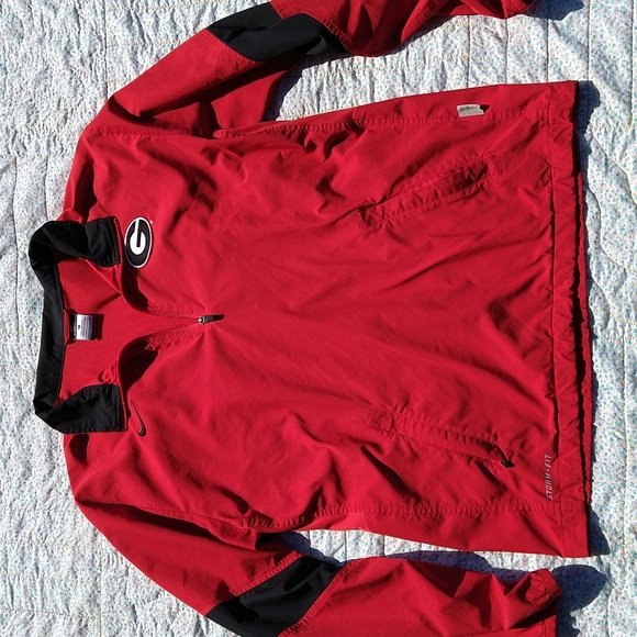 Nike Other - NIKE Georgia Bulldogs Packable Half-Zip Windbreaker Jacket Red Men's Size Small